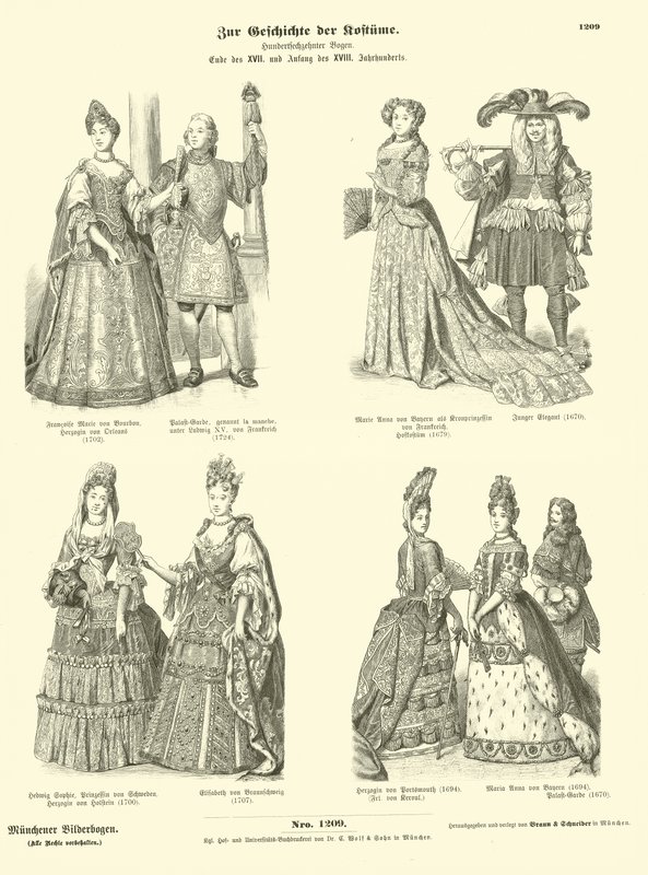 Costumi della regalità e della nobiltà, fine XVII e inizio XVIII secolo da German School