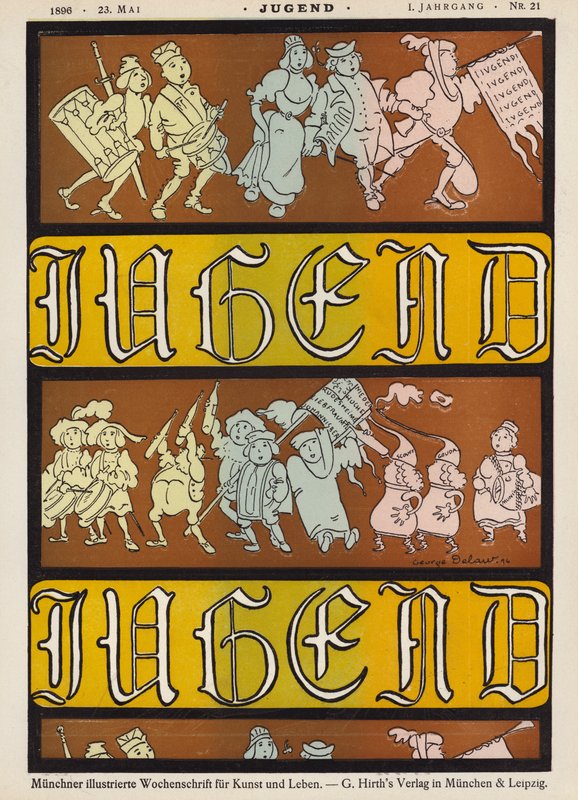 Illustrazione di copertina per la rivista Jugend, 1896 da German School