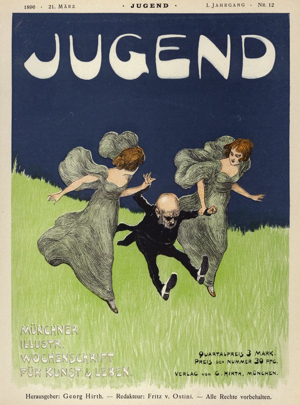 Illustrazione di copertina per la rivista Jugend, 1896 da German School