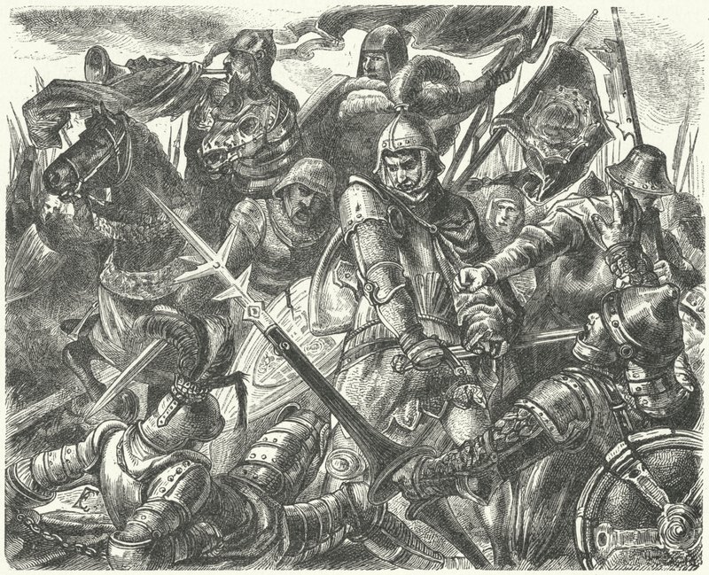 Morte di Pietro di Castiglia per mano di Enrico di Trastamara da German School