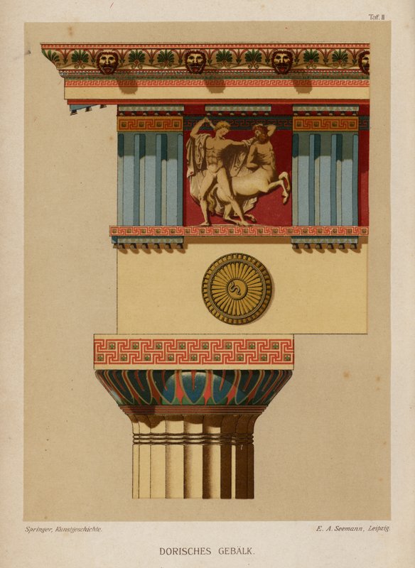 Entablatura dorica, architettura greca antica da German School