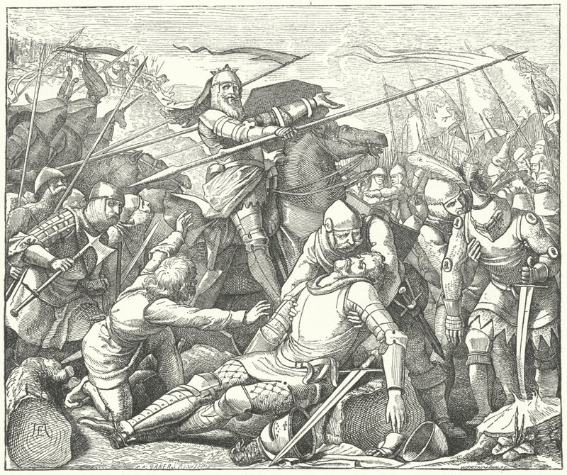 Eberardo II, Conte di Wurttemberg, alla Battaglia di Doffingen da German School