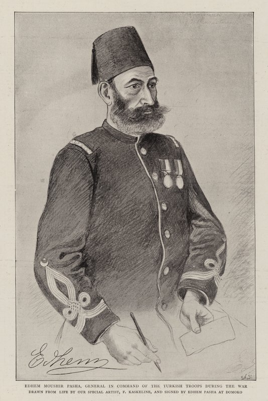 Edhem Moushir Pasha, Generale al comando delle truppe turche durante la guerra (litografia) da German School