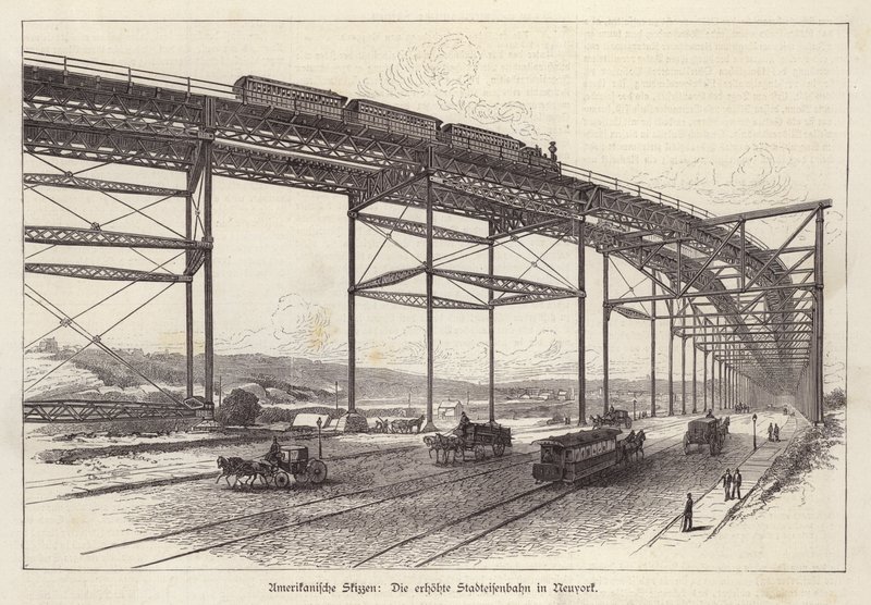 Ferrovia sopraelevata a New York City, New York, USA da German School