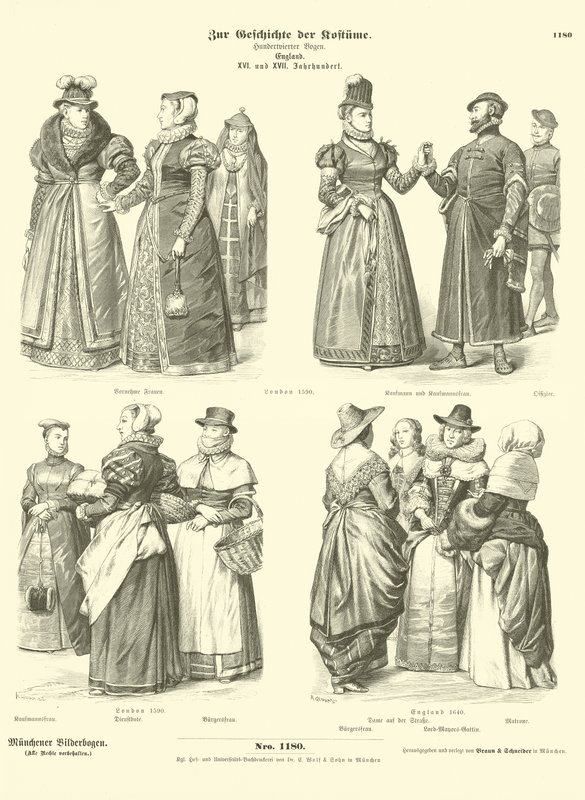 Costumi inglesi, XVI e XVII secolo da German School