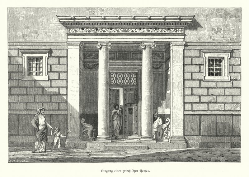 Ingresso di una casa greca antica da German School