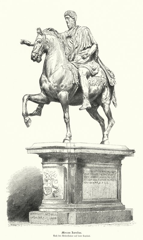 Statua equestre di Marco Aurelio, imperatore romano da German School