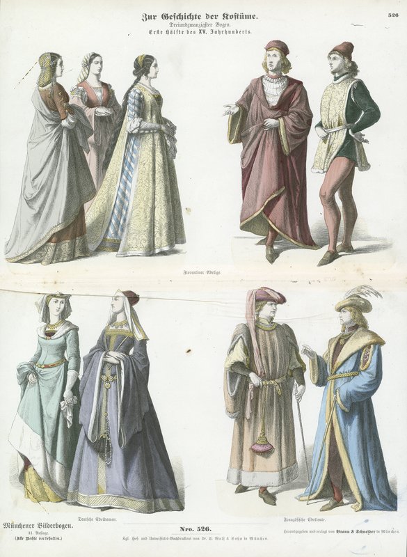 Costumi europei, XV secolo da German School
