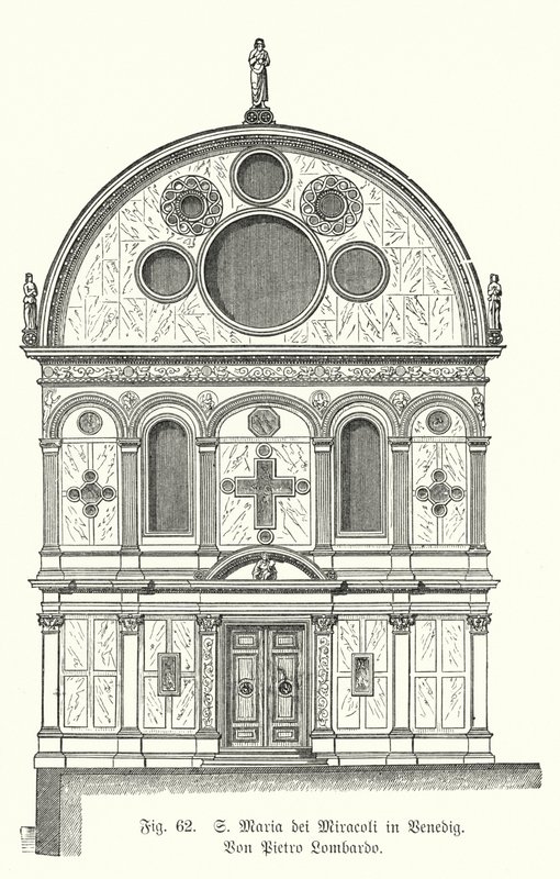 Facciata della Chiesa di Santa Maria dei Miracoli, progettata da Pietro Lombardo, Venezia, Italia da German School
