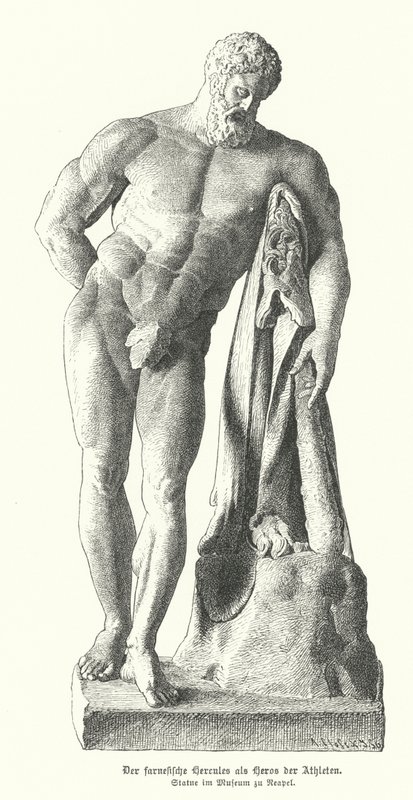 Ercole Farnese, copia romana di una statua greca antica di Lisippo da German School