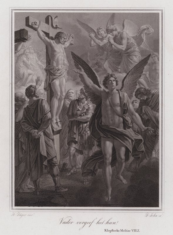 Padre perdonali! Cristo sulla Croce (incisione) da German School