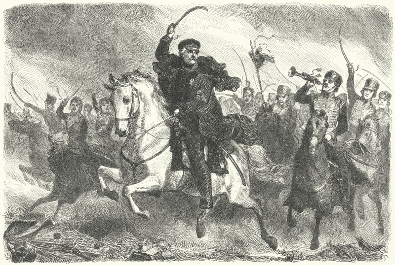 Il feldmaresciallo Blücher alla Battaglia di Ligny da German School