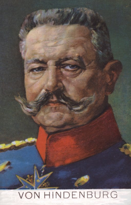 Il feldmaresciallo Paul von Hindenburg, comandante dell