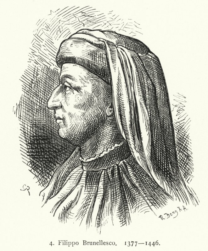 Filippo Brunelleschi, architetto e ingegnere italiano (incisione) da German School