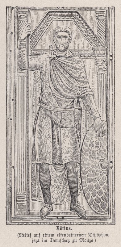Flavio Aezio, generale romano (incisione) da German School