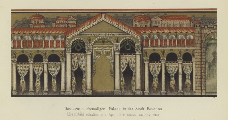 Ex palazzo di Teodorico il Grande, Re degli Ostrogoti, a Ravenna, Italia da German School