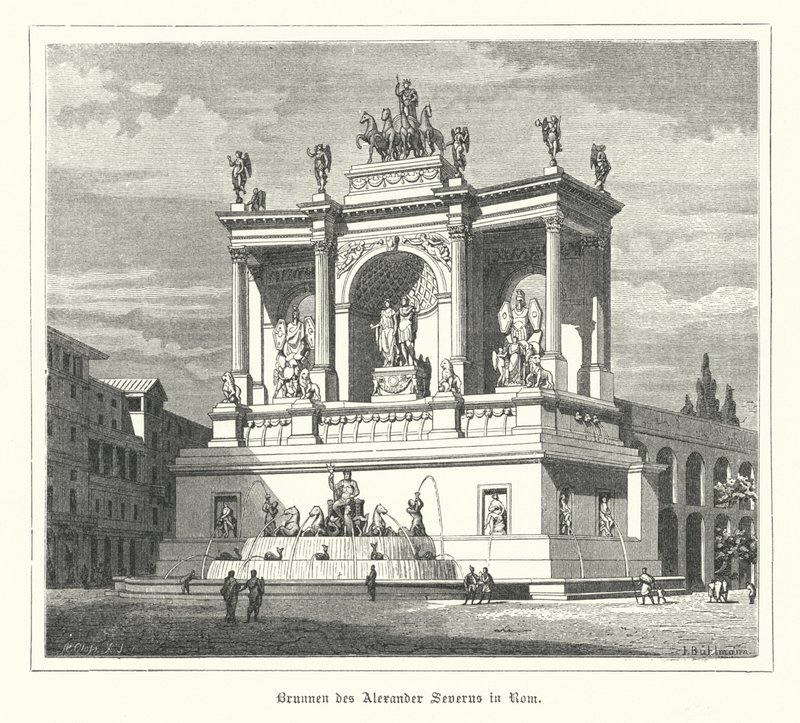 Fontana di Alessandro Severo, antica Roma da German School