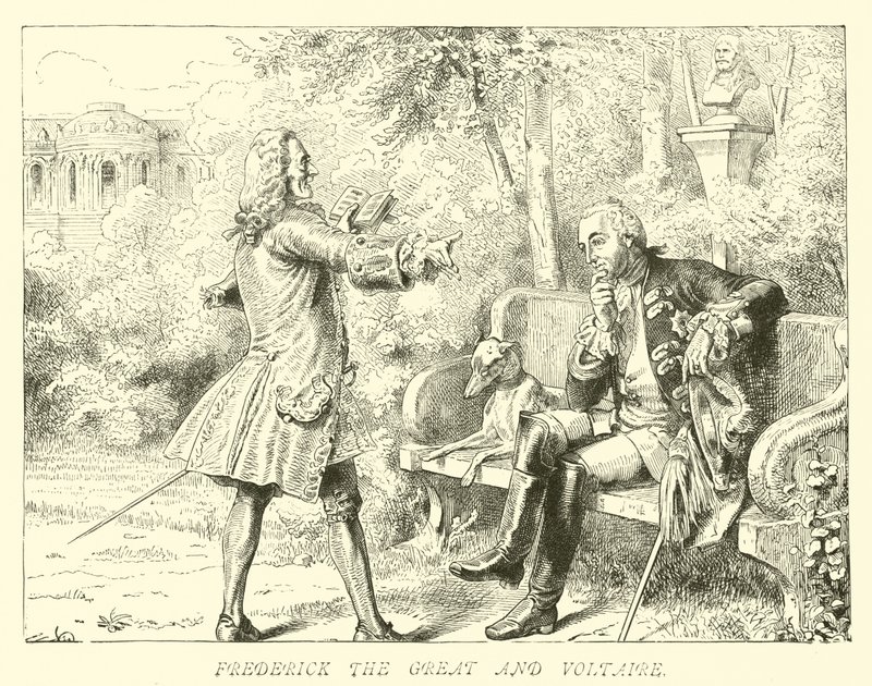 Federico il Grande e Voltaire da German School