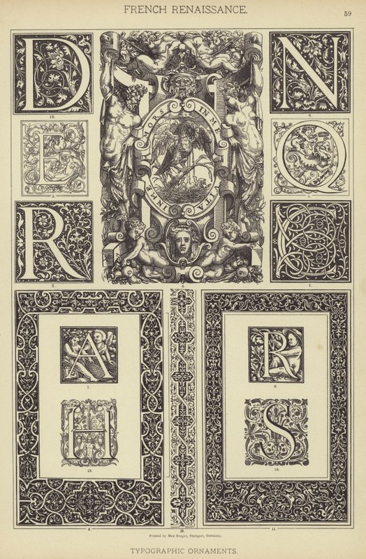 Rinascimento francese, ornamenti tipografici da German School