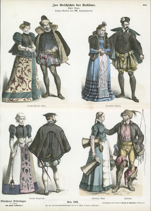 Costumi francesi e tedeschi, fine XVI secolo da German School
