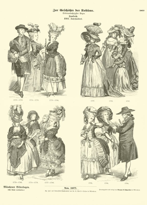 Costumi francesi, XVIII secolo da German School