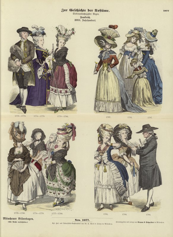 Costumi francesi, XVIII secolo da German School