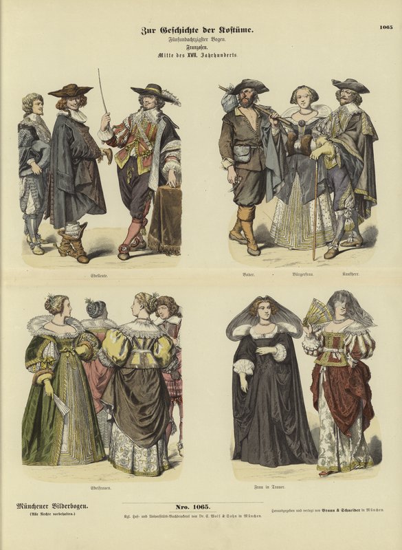 Costumi francesi, metà XVII secolo da German School