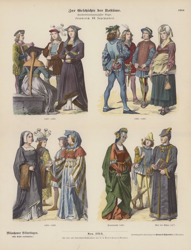 Costumi francesi del XV secolo da German School