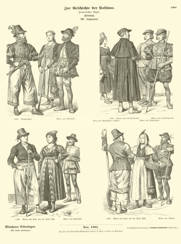 Costumi frisiani, XVI secolo da German School