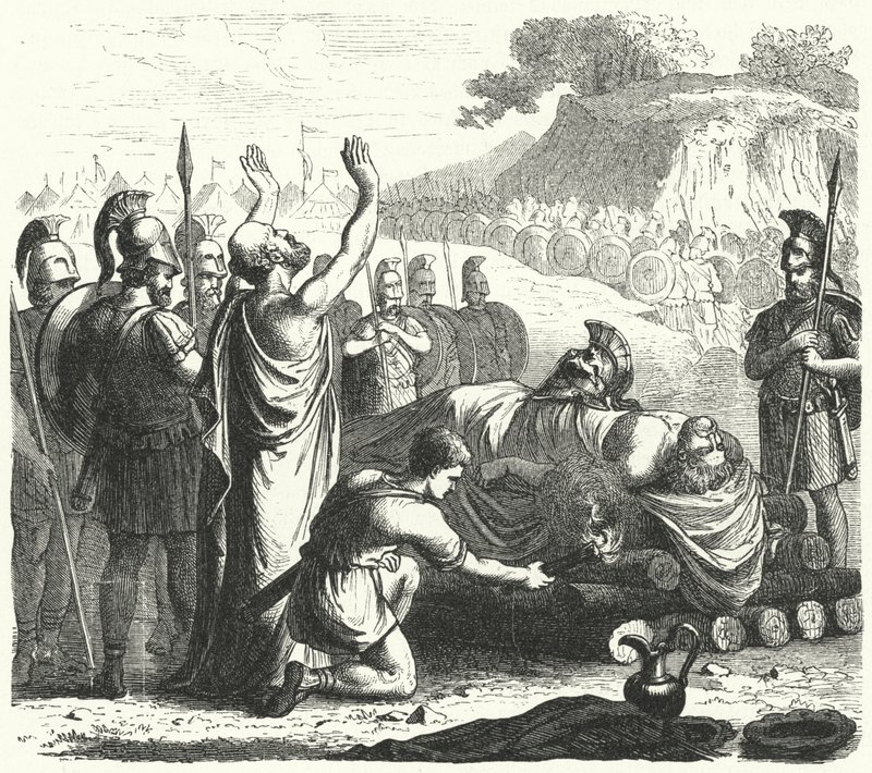 Cerimonia funebre dopo la battaglia di Coronea, 394 a.C. da German School