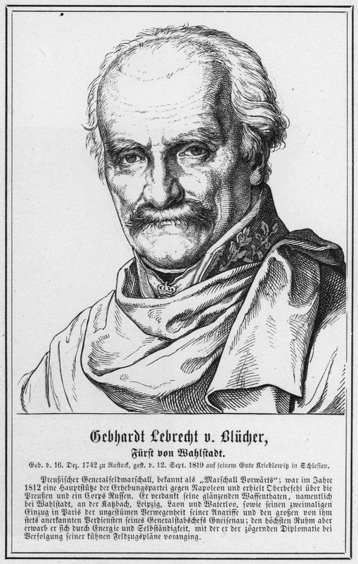 Gebhardt Lebrecht von Blucher, Principe di Wahlstadt da German School