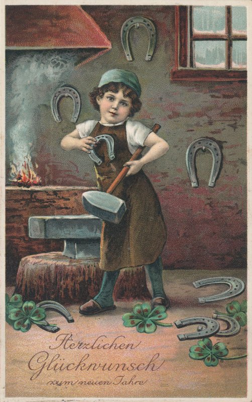 Cartolina di Capodanno tedesca da German School