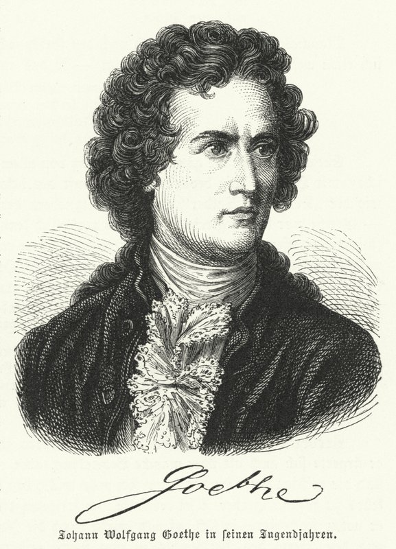 Autore tedesco Johann Wolfgang Goethe (1749-1832) nella sua giovinezza da German School