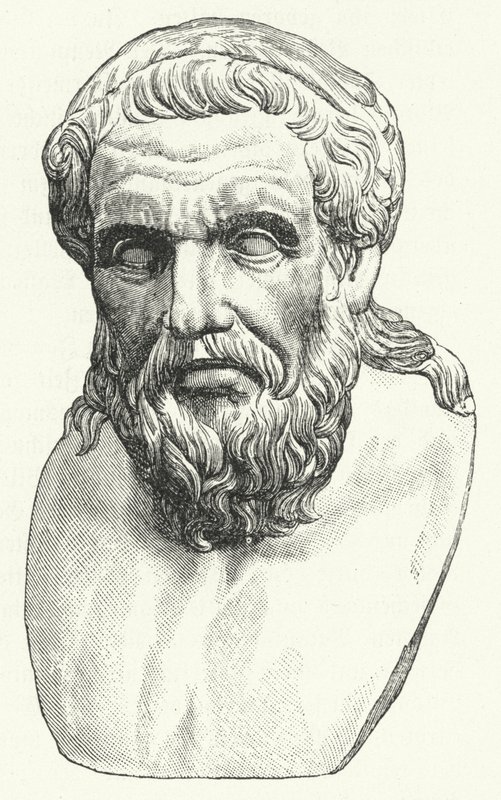 Testa del filosofo romano Apollonio di Tiana (incisione) da German School