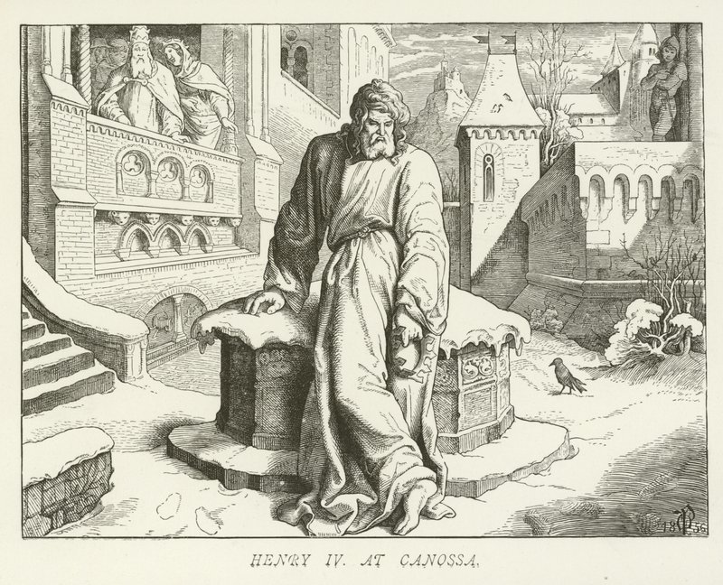 Enrico IV a Canossa da German School