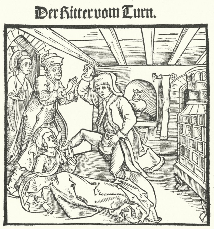 Illustrazione dal Libro del Cavaliere della Torre di Geoffroy IV de la Tour Landry (incisione) da German School