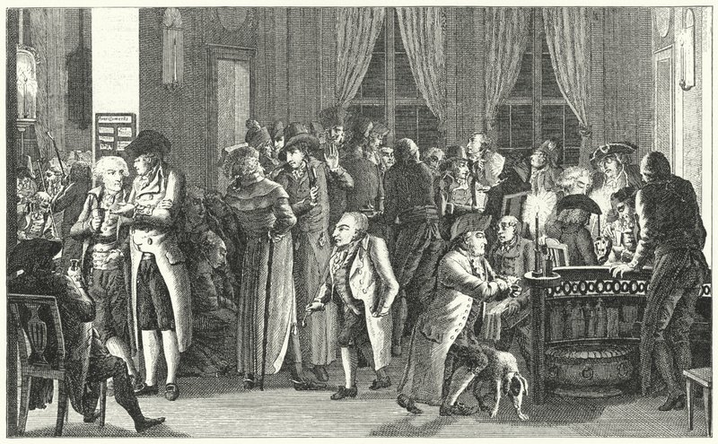 Interno della caffetteria di Richter a Lipsia, c1800 da German School