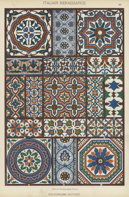 Rinascimento italiano, ceramica policroma da German School