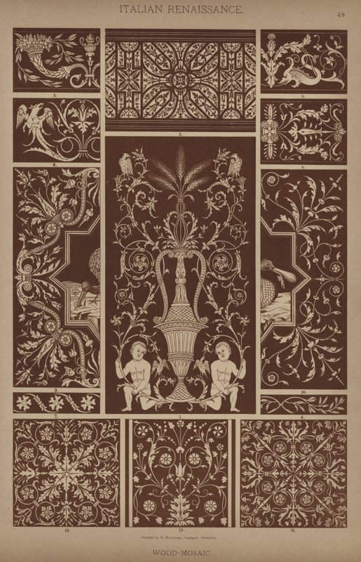 Rinascimento italiano, Mosaico in legno da German School