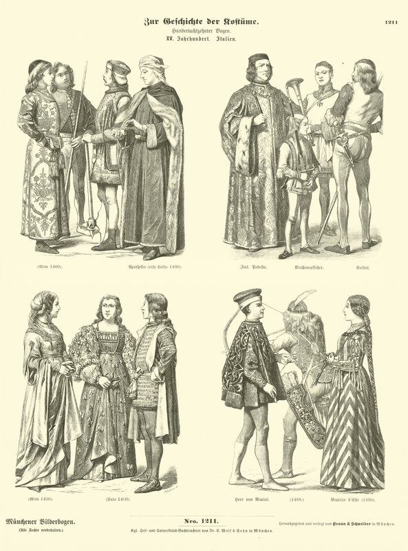 Costumi italiani, XV secolo da German School