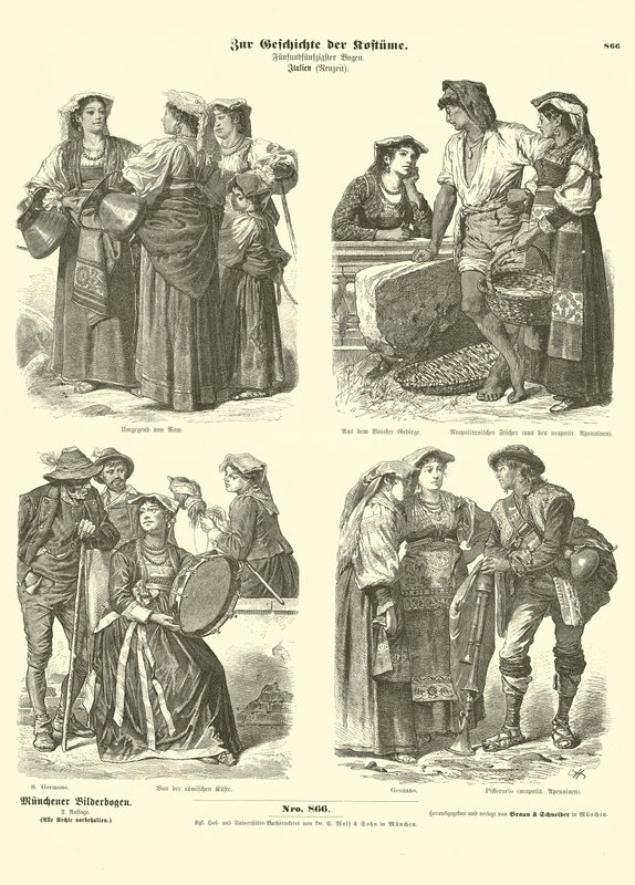 Costumi italiani, fine XIX secolo da German School