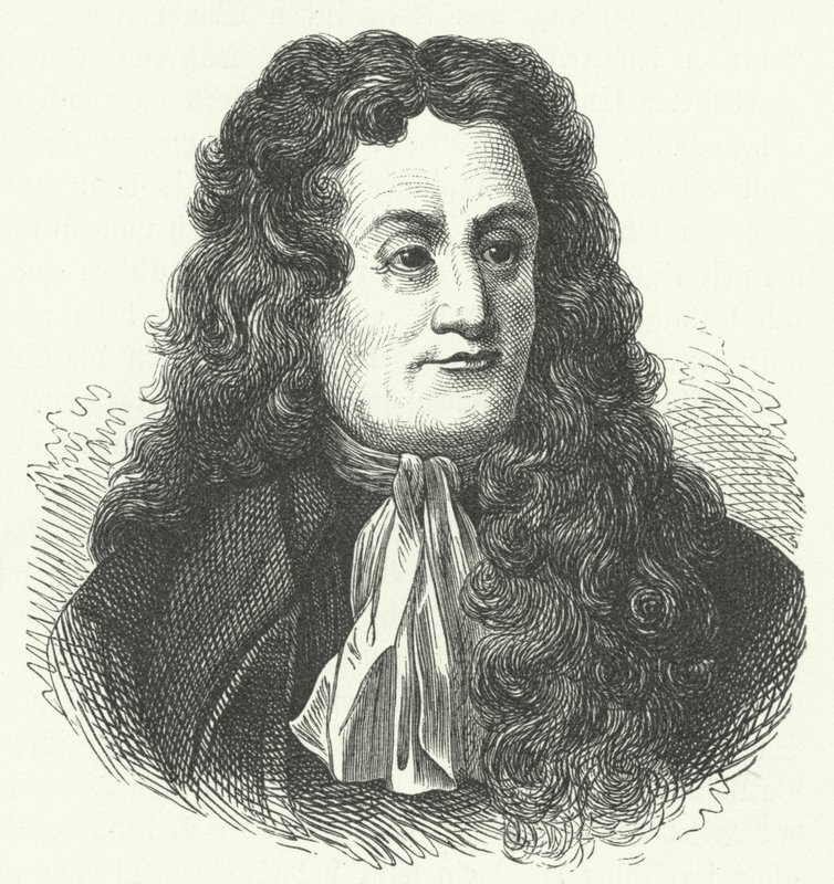 Jean de la Fontaine, favolista francese (incisione) da German School