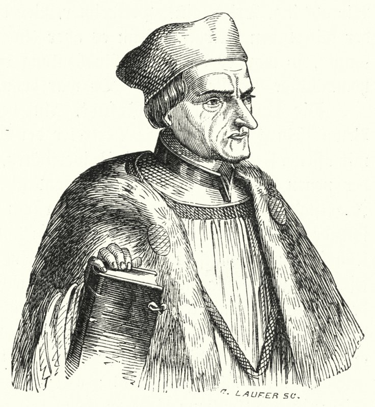 Johann Geiler von Kaisersberg, sacerdote e teologo svizzero (incisione) da German School