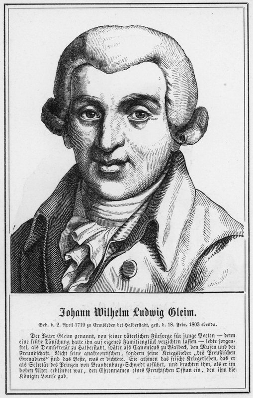 Johann Wilhelm Ludwig Gleim da German School