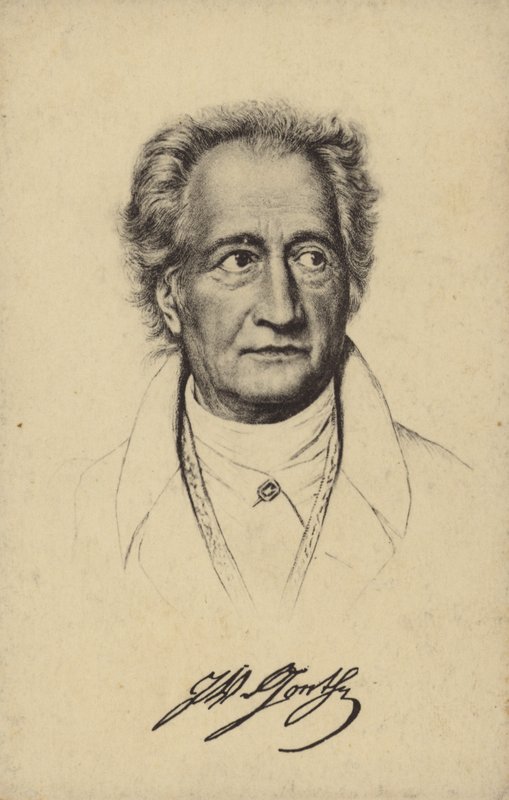 Johann Wolfgang von Goethe (1749-1832), poeta, romanziere e drammaturgo tedesco (litografia) da German School