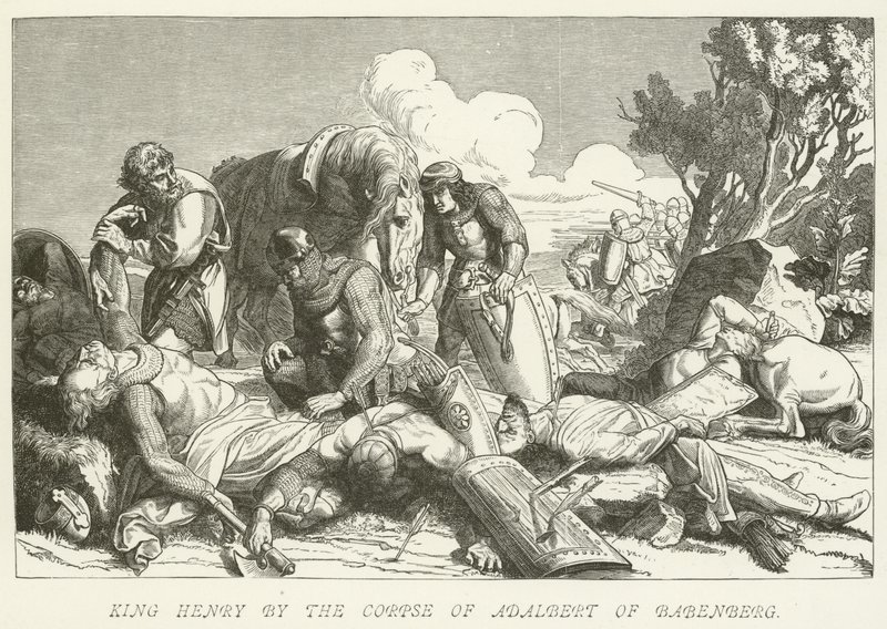 Re Enrico presso il cadavere di Adalberto di Babenberg da German School