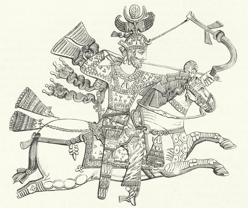 Re Peroz I di Persia a cavallo da German School
