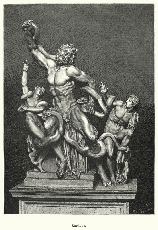 Laocoonte e i suoi figli, scultura greca o romana antica scavata a Roma nel 1506 da German School