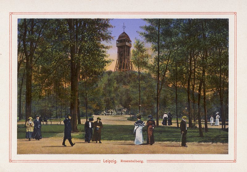 Lipsia, Rosentalberg (litografia a colori) da German School