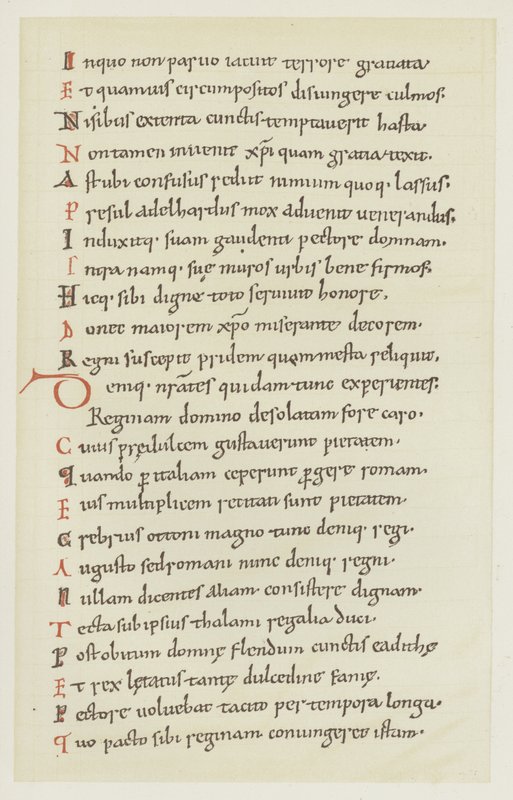 Manoscritto scritto da Hrotswitha di Gandersheim che descrive la fuga della Regina Adelaide da German School